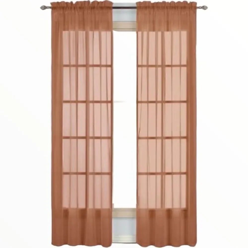 MONTE Carlo Sheer Window Curtain Panel in Spice